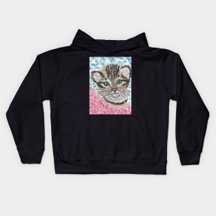 Tabby kitten cat Kids Hoodie